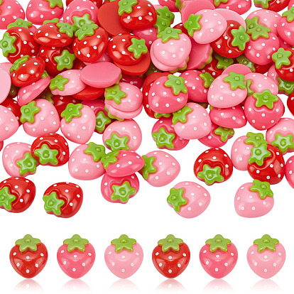 99шт 3 цветные кабошоны из непрозрачной смолы, клубника