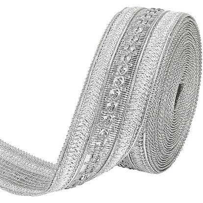 5 yards ruban polyester, ruban tissé brodé, pour accessoires de vêtement