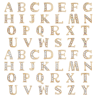 2 наборы 2 цвета сплав кабошоны, ногтей декоративные аксессуары, с кубического циркония, Письмо ~ Z