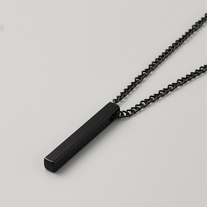 Ожерелье из сплава с прямоугольным кулоном для мужчин и женщин