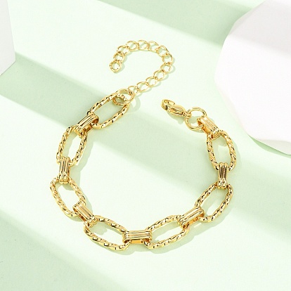 304 женские браслеты-цепочки с витыми овальными звеньями из нержавеющей стали