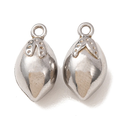 Pendentifs en acier inoxydable, 304d breloques en forme de bouton de tulipe, plaqué longue durée