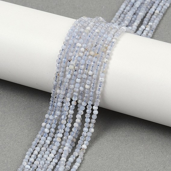 Натуральный голубой кружевной агат бисер нитей, граненые, круглые