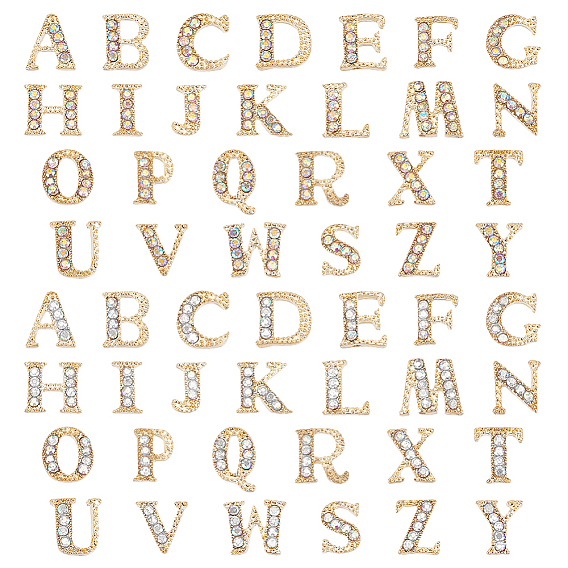 2 наборы 2 цвета сплав кабошоны, ногтей декоративные аксессуары, с кубического циркония, Письмо ~ Z