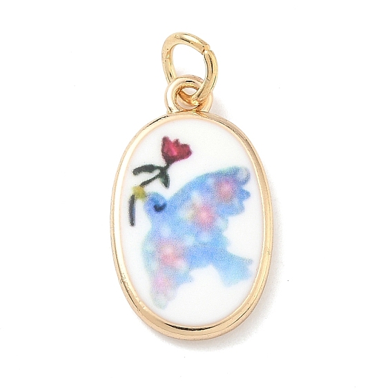 Печатные латунные подвески, овальные амулеты, с целью перехода в кольце, золотые