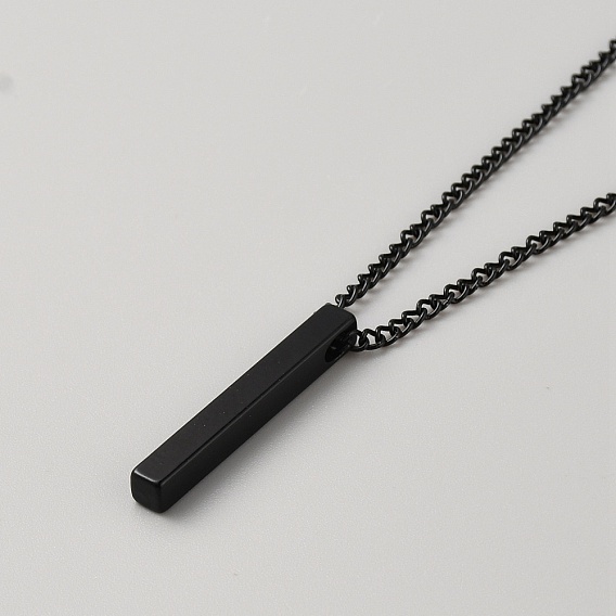 Ожерелье из сплава с прямоугольным кулоном для мужчин и женщин