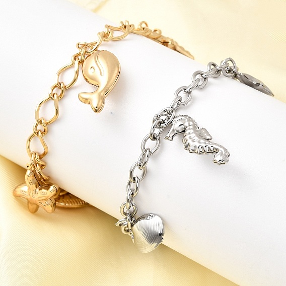 304 из нержавеющей стали шарм браслеты, морская звезда