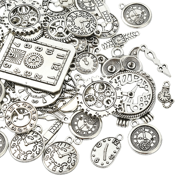 1 подвески из сплава в тибетском стиле, часы