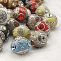 Handmade Indonesia Beads, with Brass Core, Round, 18mm, Hole: 2mm