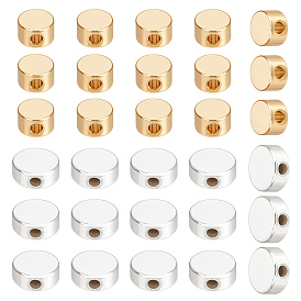 60 шт 2 стили латунные бусины, плоско-круглые