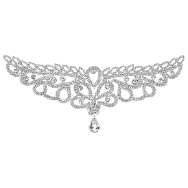 Украшение для воротника из стеклянных страз, для аксессуаров для одежды