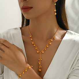 Винтажные латунные круглые браслеты с кисточками, серьги и ожерелья для женщин