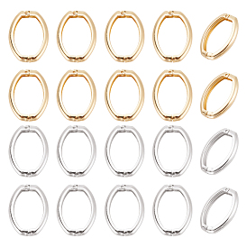 20шт 2 цвета латунь укороченные застежки, Twister застежками, овальные