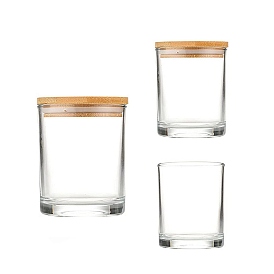 Transparent Glass Bottle, Candle Cups, Column