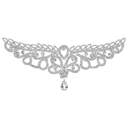 Украшение для воротника из стеклянных страз, для аксессуаров для одежды