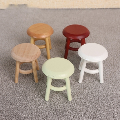 Миниатюрные украшения из дерева, аксессуары для домашнего кукольного домика с микро-ландшафтом, притворяясь опорными украшениями, стул