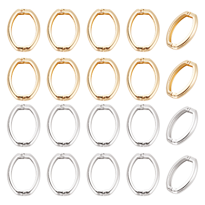 20шт 2 цвета латунь укороченные застежки, Twister застежками, овальные