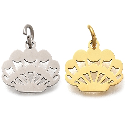 304 прелести нержавеющей стали, с целью перехода в кольце, шарм из ракушек, лазерная резка, ионное покрытие (ip)