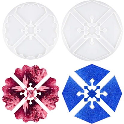 Silicone Cup Mats Molds, Resin Casting Molds, For UV Resin, Epoxy Resin Jewelry Making, Disposable Plastic Transfer Pipettes and Disposable Latex Finger Cots