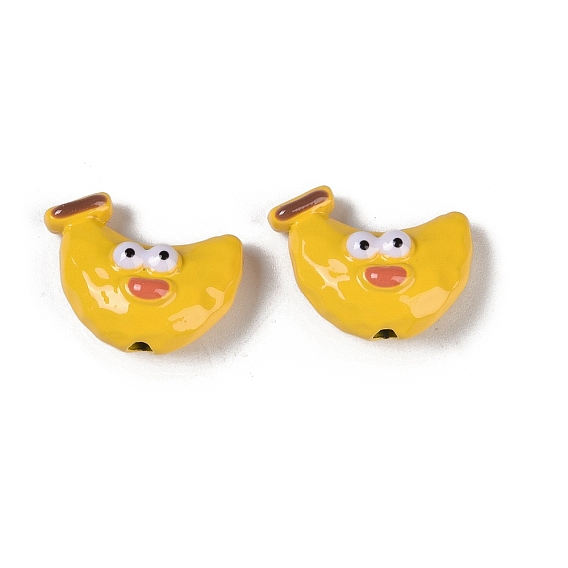 Spray Painted Alloy Beads, Banana