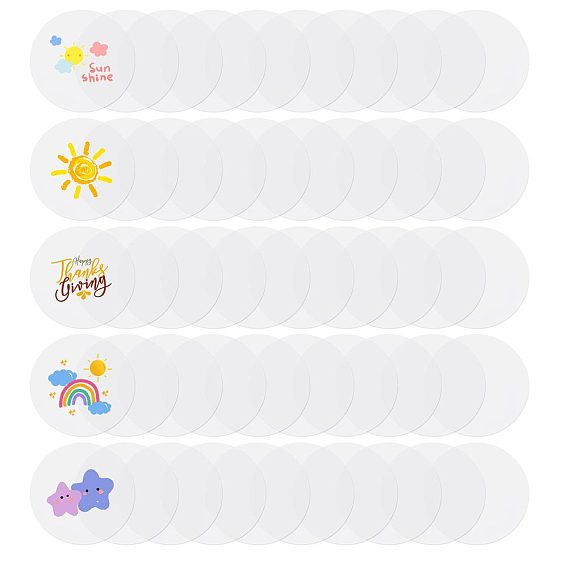 50Pcs Acrylic Sheets, Flat Round
