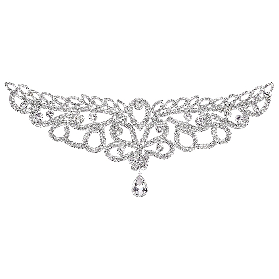 Украшение для воротника из стеклянных страз, для аксессуаров для одежды