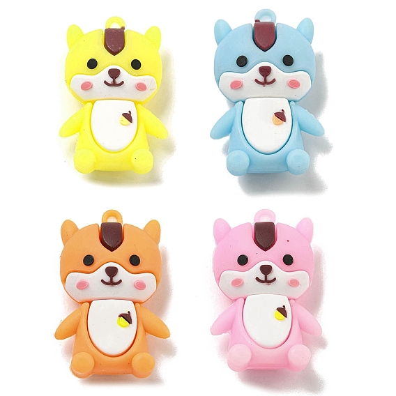 PVC 3D Plastic Pendants, for Key Chain Bag Hanging Ornaments, Dog