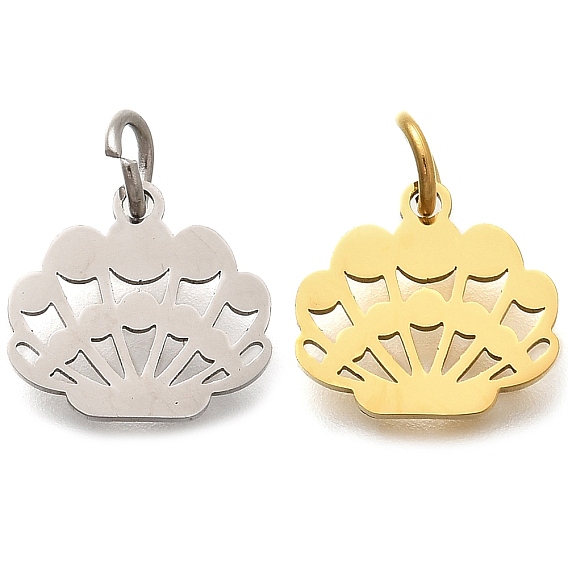 304 прелести нержавеющей стали, с целью перехода в кольце, шарм из ракушек, лазерная резка, ионное покрытие (ip)