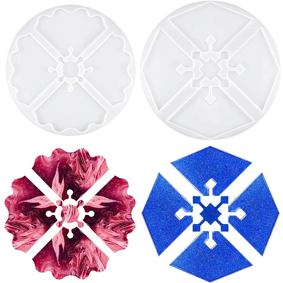 Silicone Cup Mats Molds, Resin Casting Molds, For UV Resin, Epoxy Resin Jewelry Making, Disposable Plastic Transfer Pipettes and Disposable Latex Finger Cots