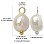 12Pcs 2 Colors Natural Pearl Potato Charms, with Brass Loops
