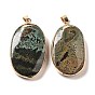 Подвески из натуральной бразильской бирюзы, овальные подвески из позолоченной латуни с железной застежкой на дужках