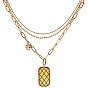 Многослойное ожерелье из титановой стали, Word Mode с подвеской в форме сердца и прямоугольным колье с ромбовидным узором для женщин