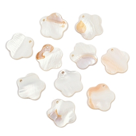 Fleur d'eau douce pendentifs coquille, 23x2mm, Trou: 1mm
