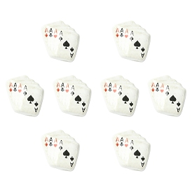 8шт. фарфоровые бусины ручной работы, игральная карта