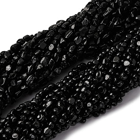 Натуральный черный турмалин бисер нитей, самородки