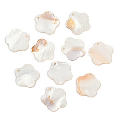 Fleur d'eau douce pendentifs coquille, 23x2mm, Trou: 1mm