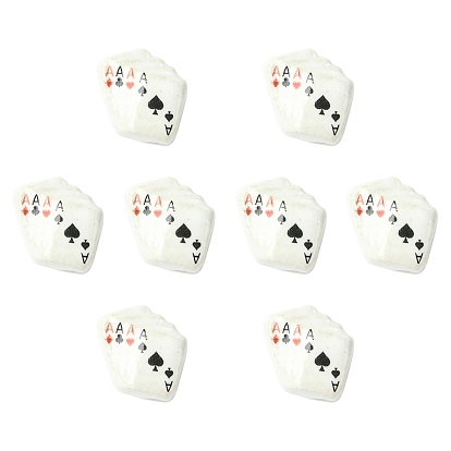 8шт. фарфоровые бусины ручной работы, игральная карта