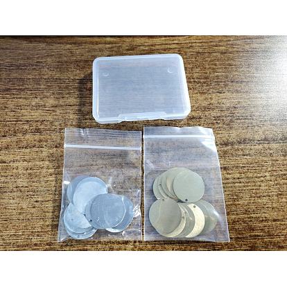 24Pcs 2 Style 304 Stainless Steel Pendants, Stamping Blank Tag, Laser Cut, Double-sided Drawing Effect, Flat Round