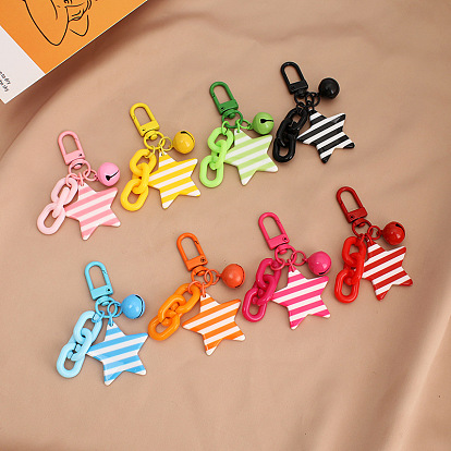 Colorful Detachable Chain Cute Enamel Bell Bag Charm Keychain Pendant Gift