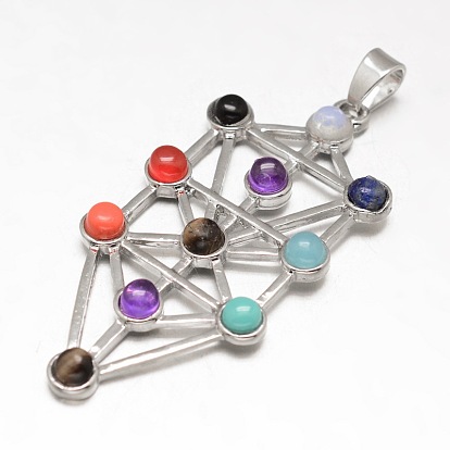 Chakra bijoux en laiton pierres précieuses gros pendentifs, sans cadmium et sans nickel et sans plomb
