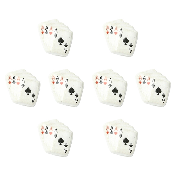 8шт. фарфоровые бусины ручной работы, игральная карта