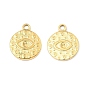 304 Stainless Steel Pendants Rhinestone Settings, Flat Round with Eye