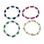Electroplate Glass Beads Stretch Bracelet for Women, Rondelle