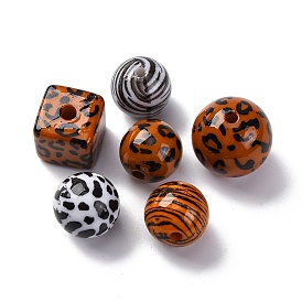 Непрозрачные акриловые бусины, круглый квадрат