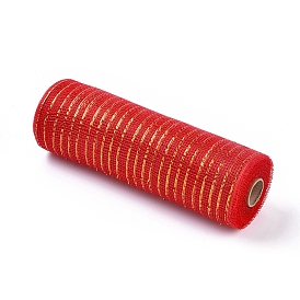 Ruban de maille poly, avec feuille métallique, pour couronnes, swags et décoration