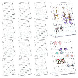 12шт. органическое стекло дисплеи, дисплей ювелирных изделий стойки, ясно вешалки серьги, прямоугольные