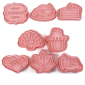 Набор пластиковых форм для печенья и конфет на тему дня благодарения, кленовый лист/индейка/тыква