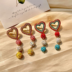Love earrings Jurchen gold plating long tassel earrings personality high quality ear jewelry