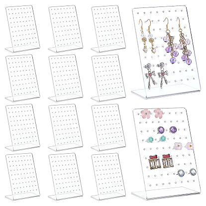 12шт. органическое стекло дисплеи, дисплей ювелирных изделий стойки, ясно вешалки серьги, прямоугольные