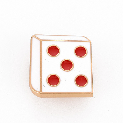 Broches en émail d'alliage de placage de crémaillère, épingles en émail, avec embrayages papillon, dés, sans cadmium et sans nickel et sans plomb, or et de lumière